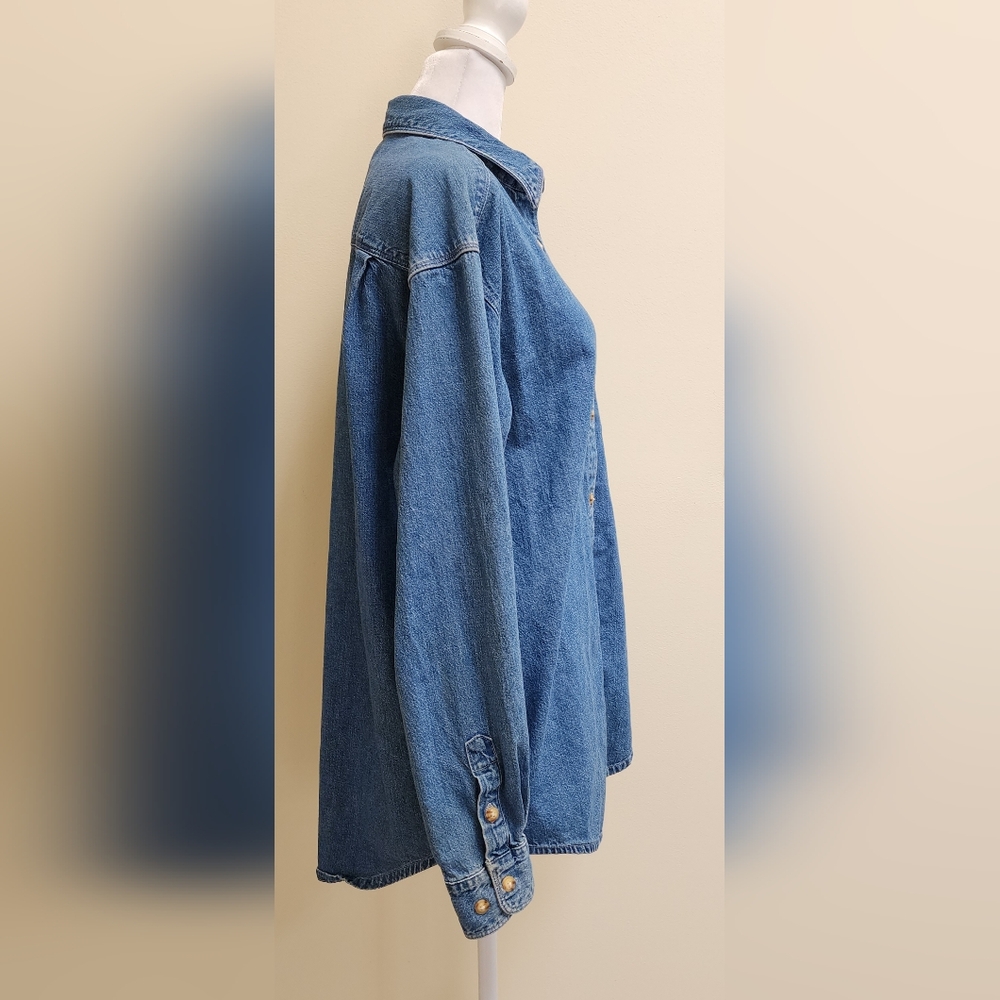Eddie Bauer Blue Denim Button-up Shirt Women's Size S/P - Picture 9 of 12